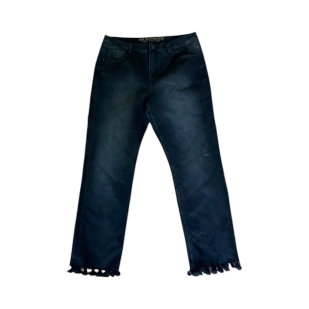 Soft Surroundings Jeans crop Black Pom Pom Hem High Rise